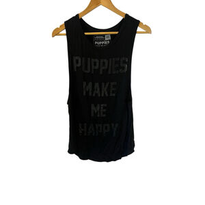 Women’s Graphic Tank Top Black Sleeveless Shirt One Size